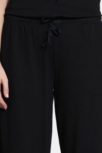 Zivame 2 Mile Fashion Knit Cotton Loungewear Set - Black Beauty — thumbnail 7